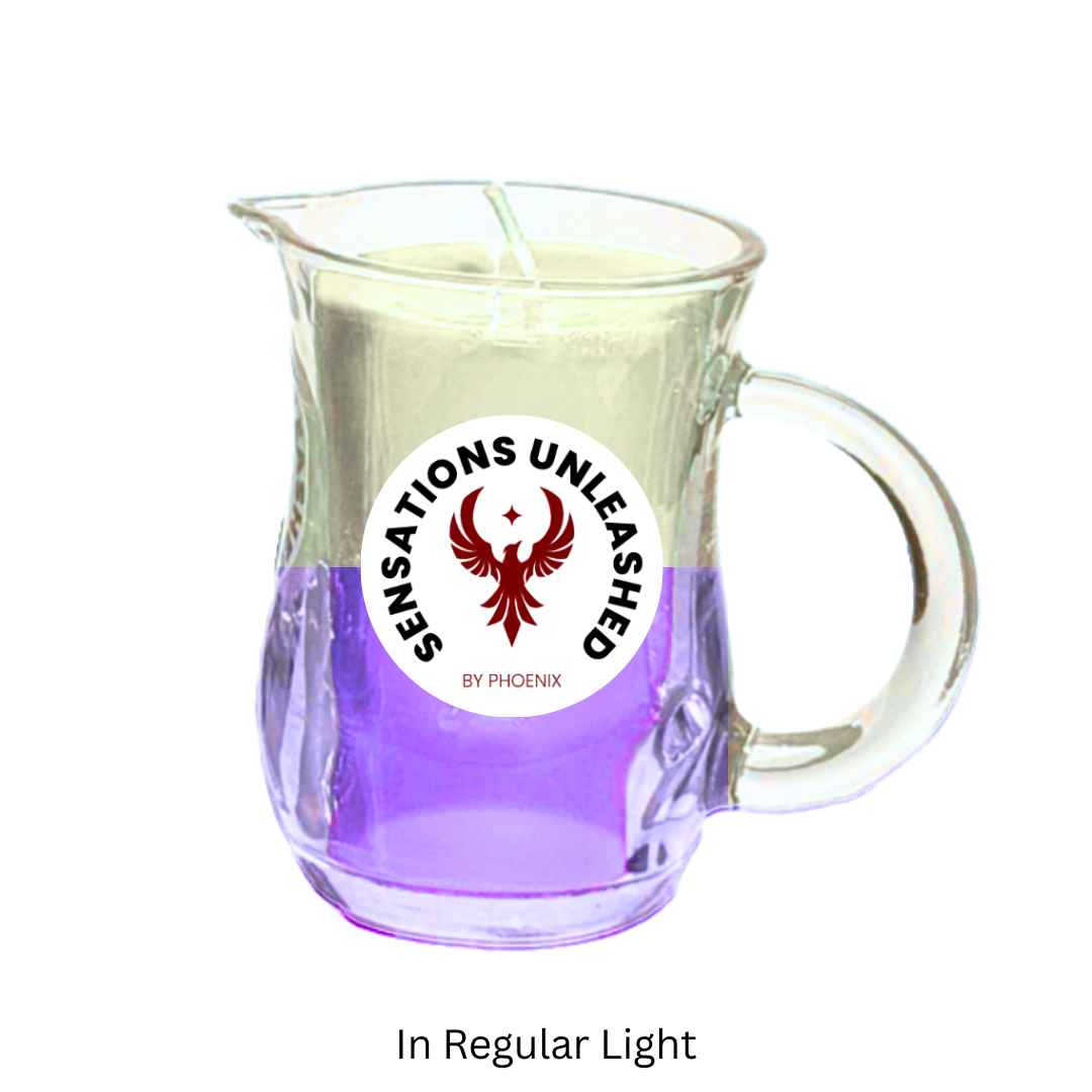 Glow in the Dark + UV Wax Play Glass Jar Candle with Handle - Double Colour