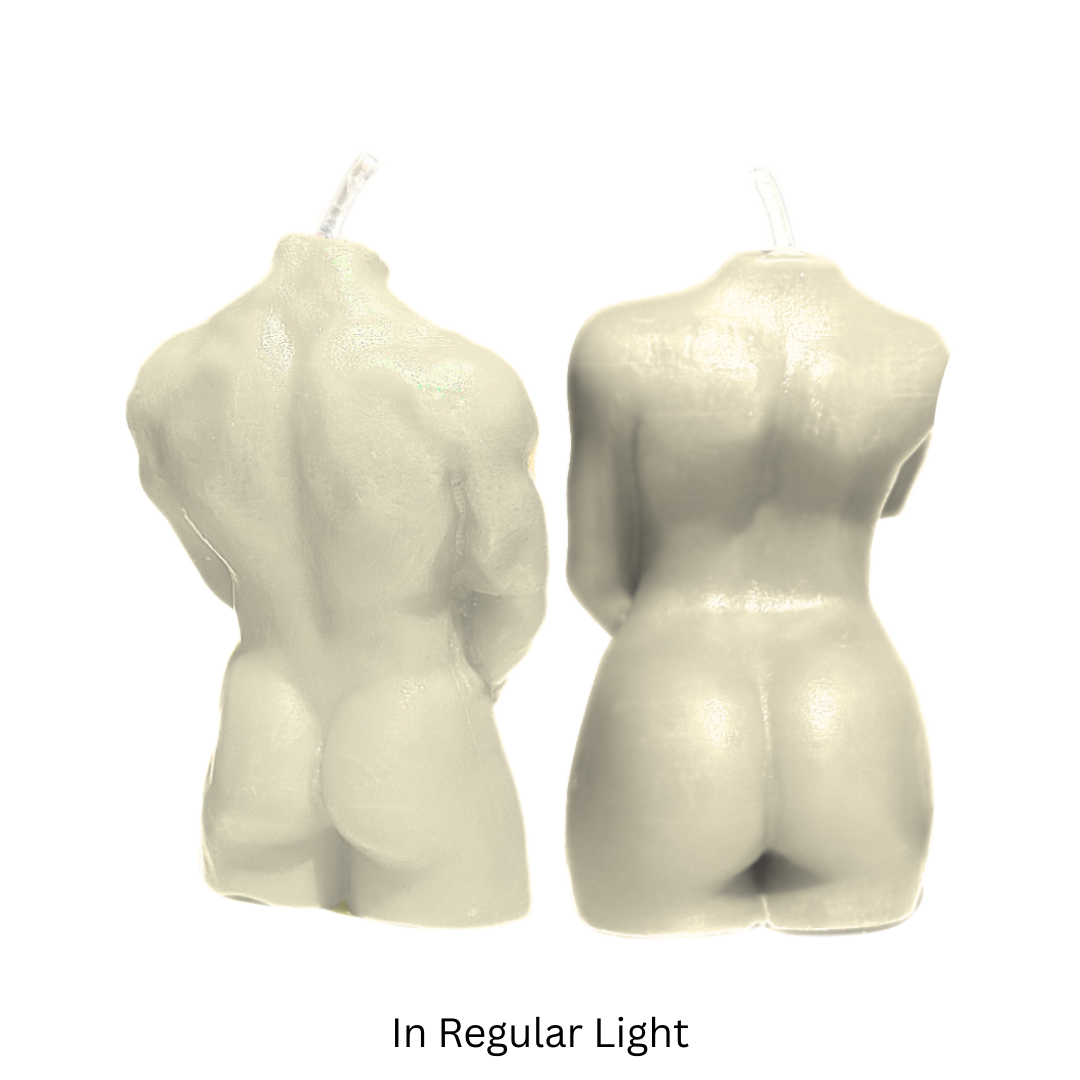 Glow in the Dark Wax Play Body Candles - Couple (Male & Female)