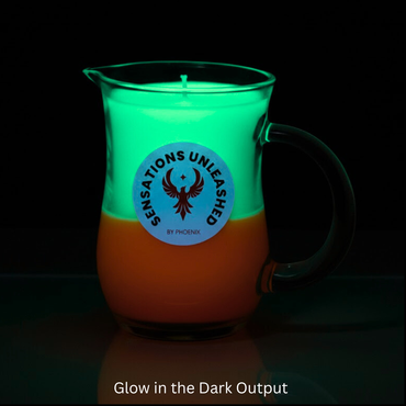Glow in the Dark + UV Wax Play Glass Jar Candle with Handle - Double Colour
