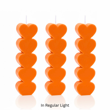 UV Wax Play Small Heart Pillar Candle - Set of 3