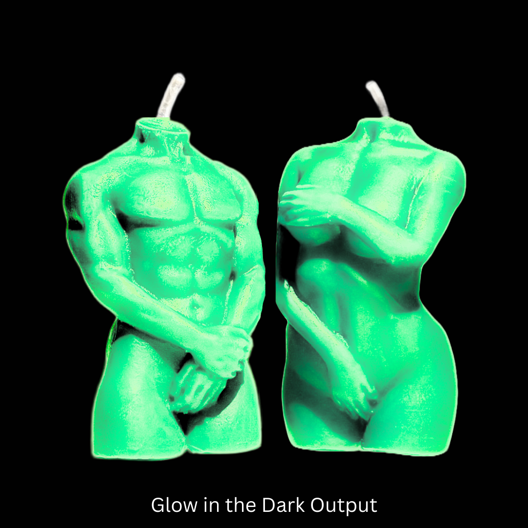 Glow in the Dark Wax Play Body Candles - Couple (Male & Female)