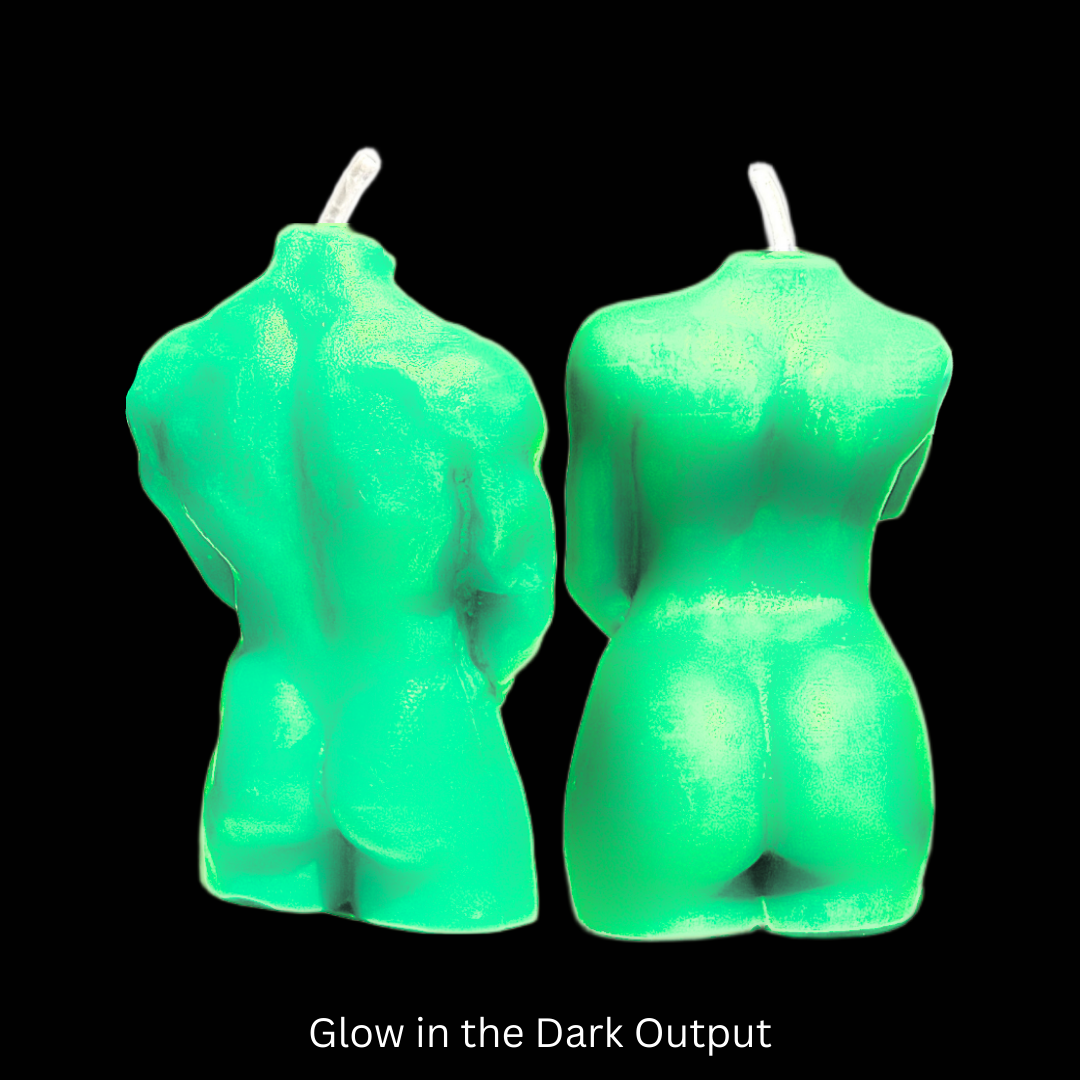 Glow in the Dark Wax Play Body Candles - Couple (Male & Female)