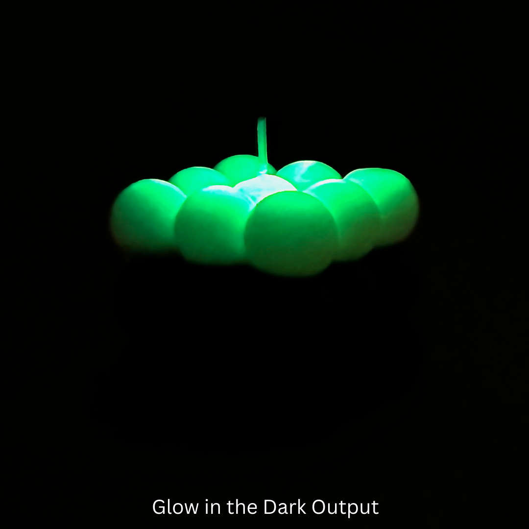Glow in the Dark + UV Wax Play Big Bubble Candle (Double Colour)