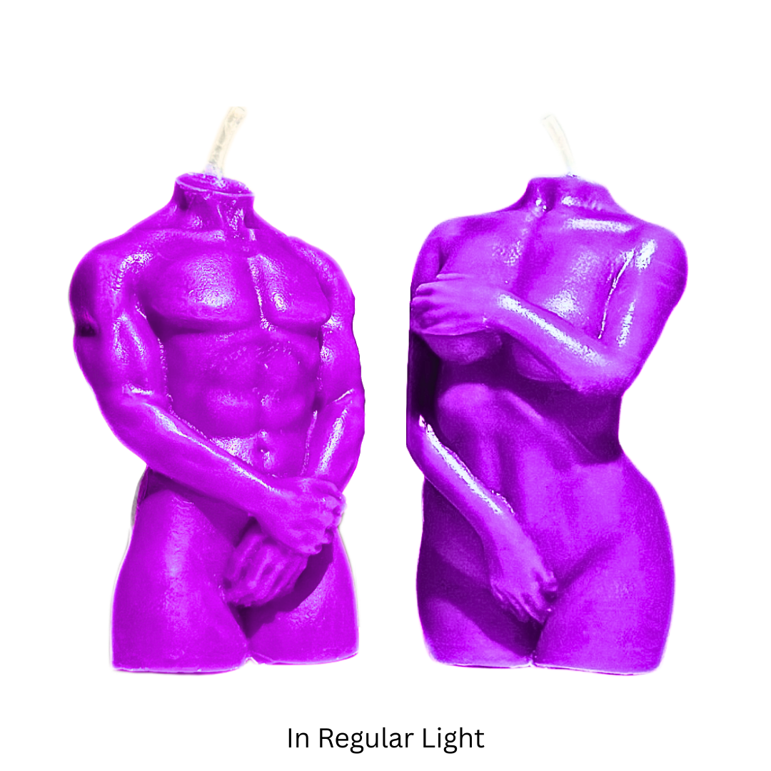 UV Wax Play Couple Body Candles - Set of 2 (Male & Female)
