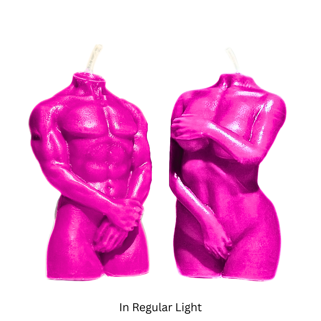 UV Wax Play Couple Body Candles - Set of 2 (Male & Female)