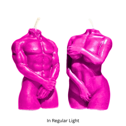 UV Wax Play Couple Body Candles - Set of 2 (Male & Female)