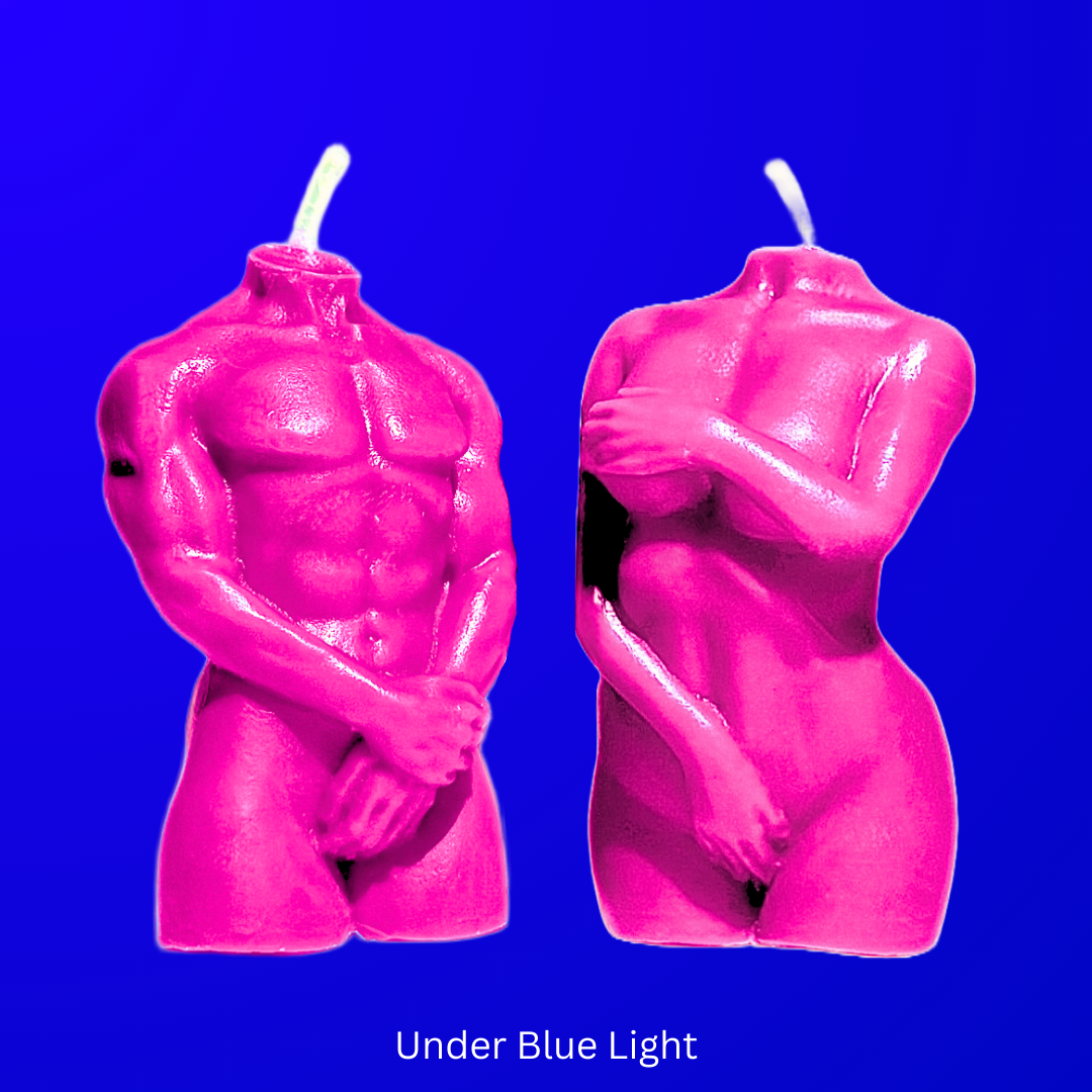 UV Wax Play Couple Body Candles - Set of 2 (Male & Female)
