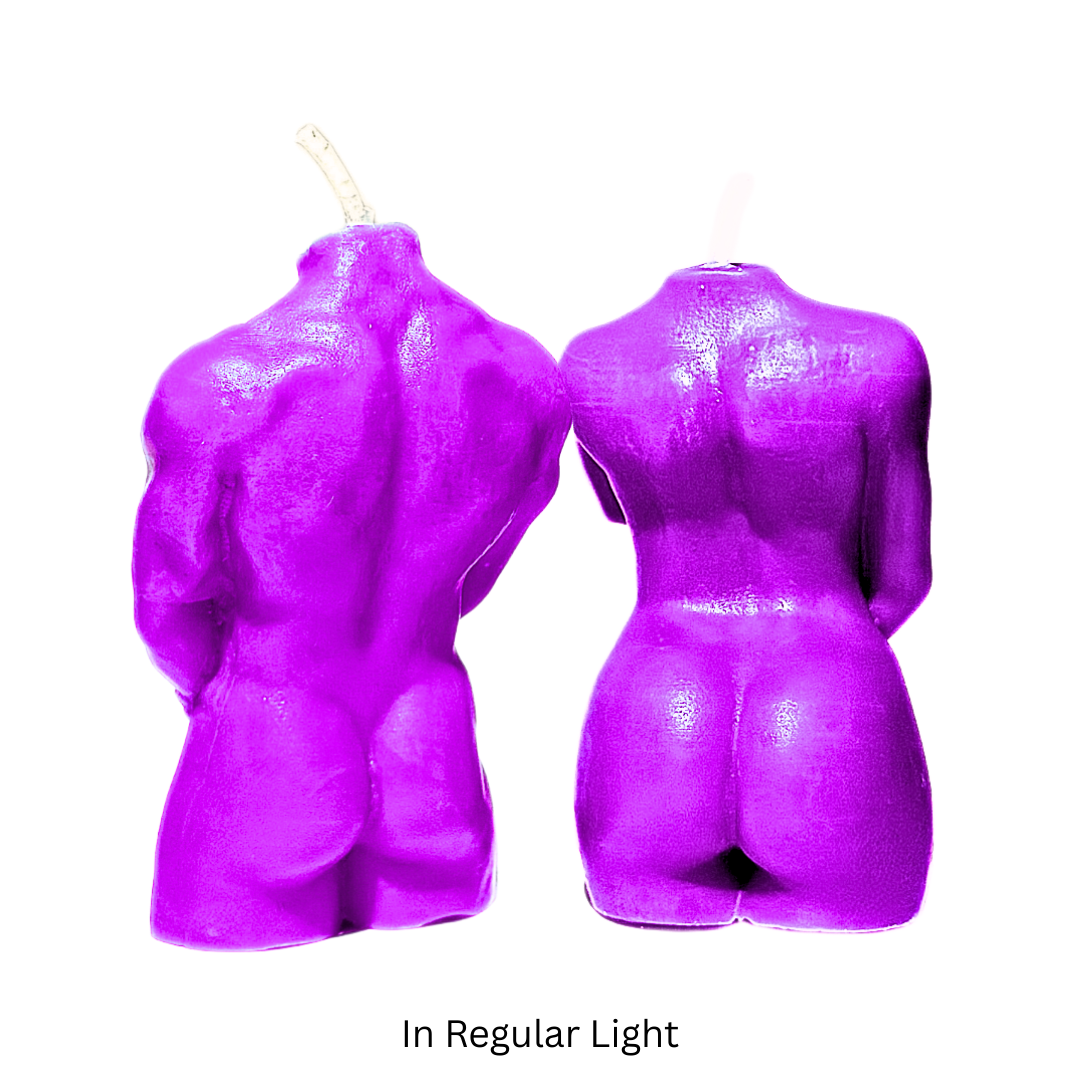 UV Wax Play Couple Body Candles - Set of 2 (Male & Female)