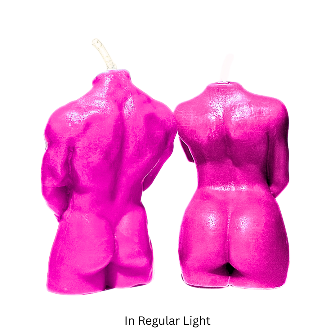 UV Wax Play Couple Body Candles - Set of 2 (Male & Female)