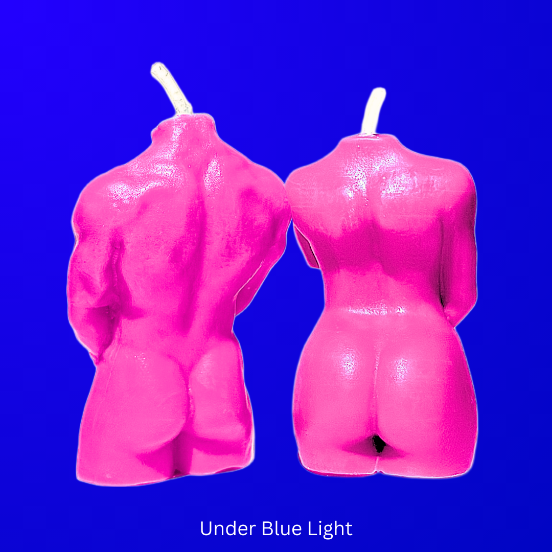 UV Wax Play Couple Body Candles - Set of 2 (Male & Female)