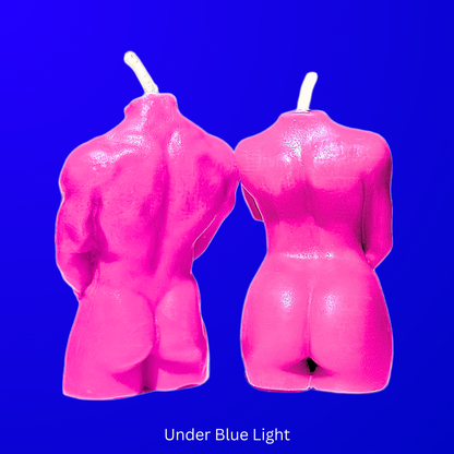 UV Wax Play Couple Body Candles - Set of 2 (Male & Female)