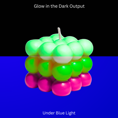 Glow in the Dark + UV Wax Play Big Bubble Candle - Triple Colour