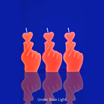UV Wax Play Small Heart Candle - Set of 3