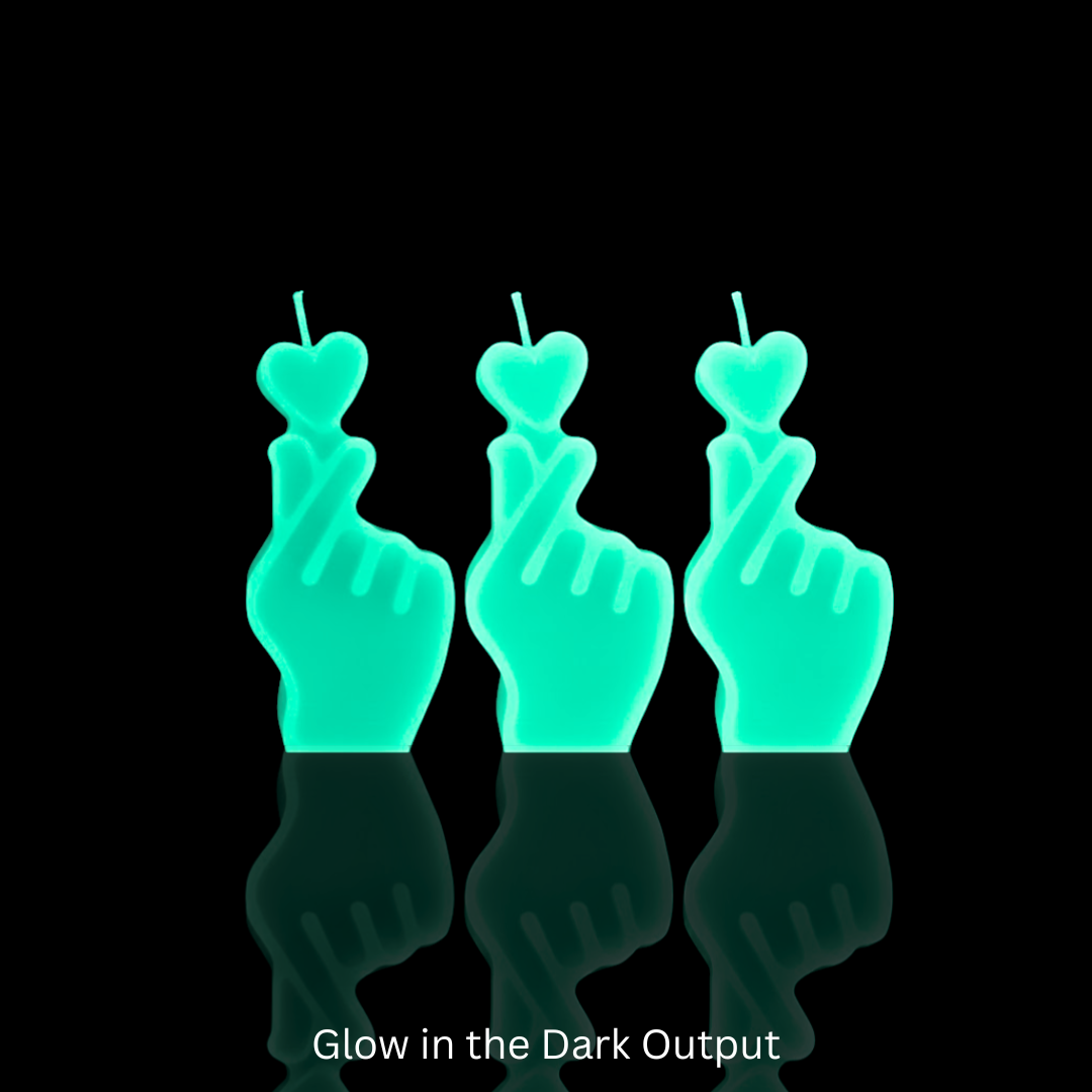 Glow in the Dark Wax Play Small Heart Candle - Set of 3