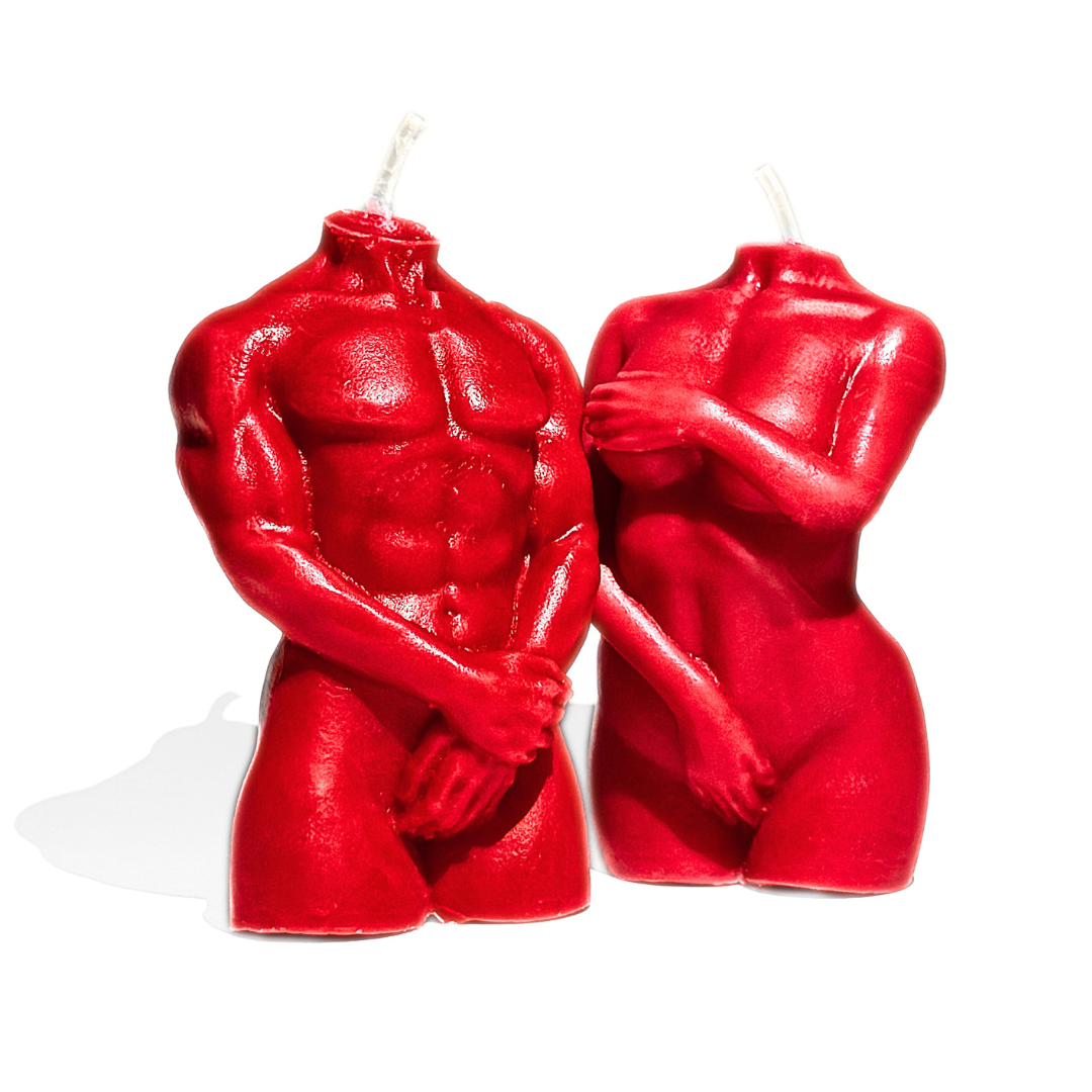 Non UV Wax Play Couple Body Candles - Set of 2 (Male & Female)