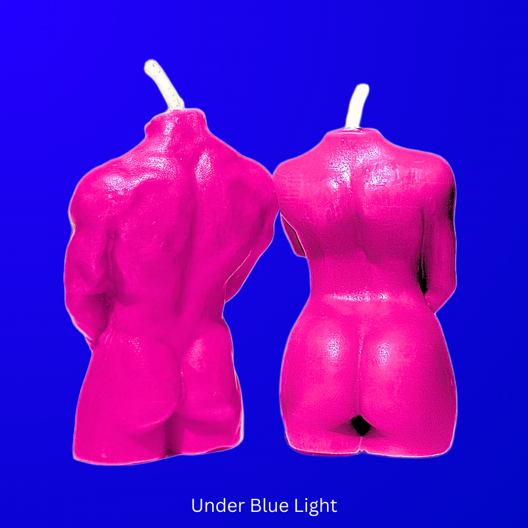 UV Wax Play Couple Body Candles - Set of 2 (Male & Female)