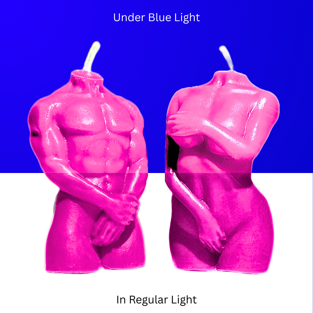 UV Wax Play Couple Body Candles - Set of 2 (Male & Female)