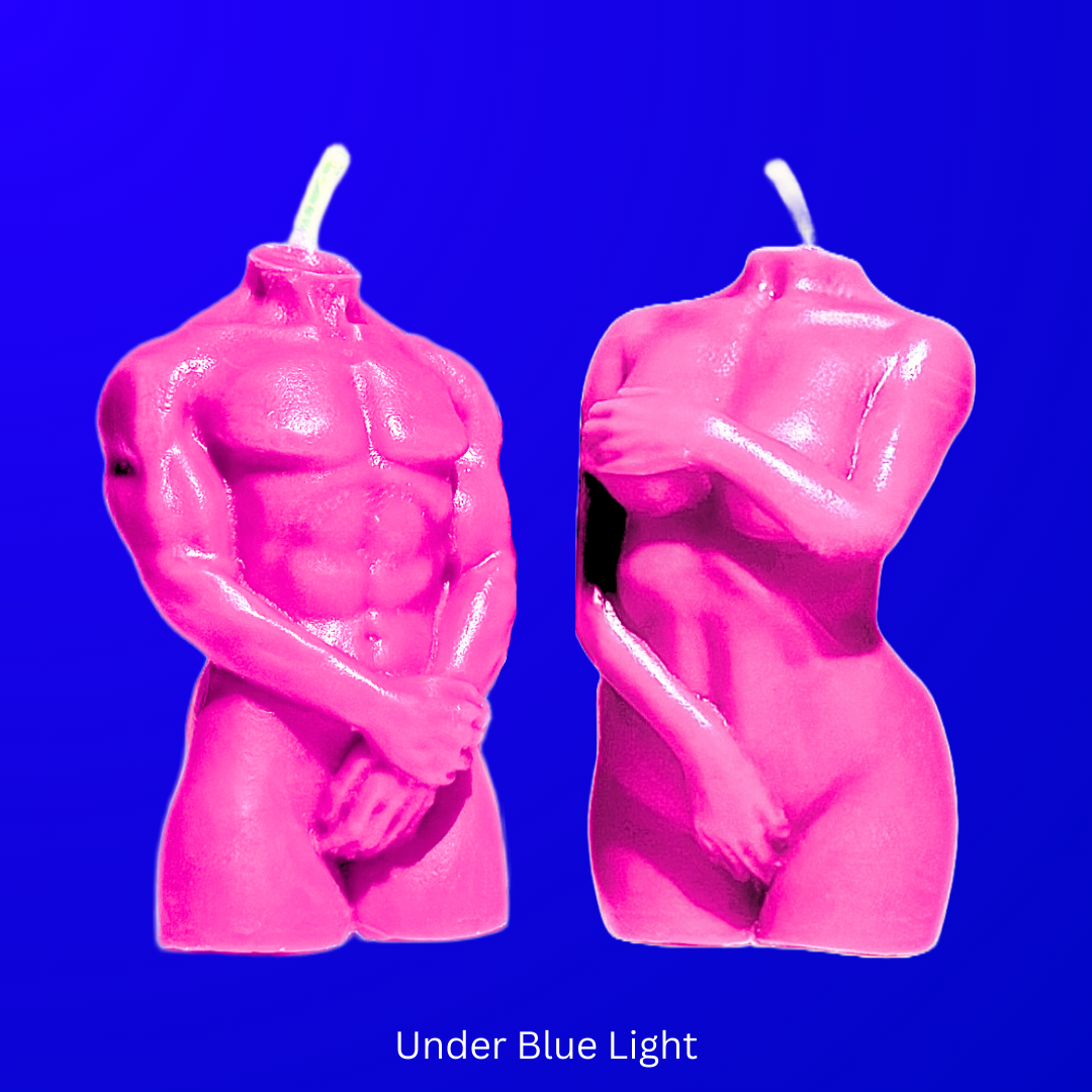 UV Wax Play Couple Body Candles - Set of 2 (Male & Female)