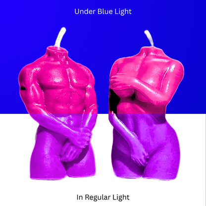 UV Wax Play Couple Body Candles - Set of 2 (Male & Female)
