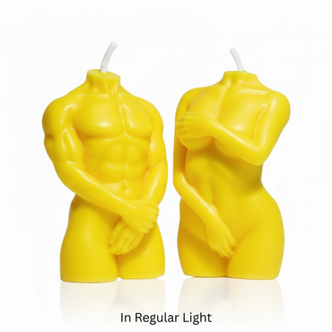 UV Wax Play Couple Body Candles - Set of 2 (Male & Female)