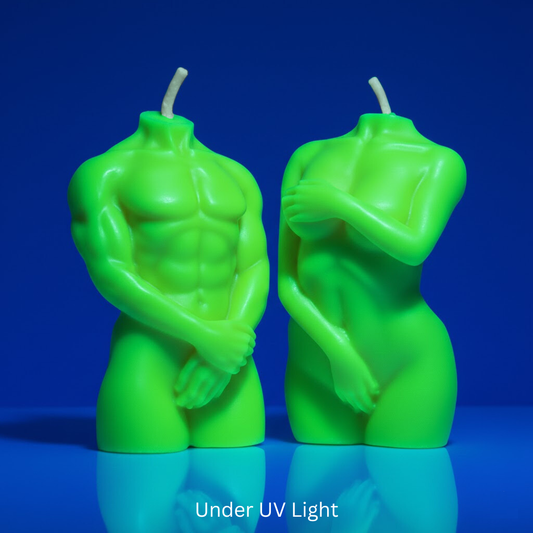 UV Wax Play Couple Body Candles - Set of 2 (Male & Female)