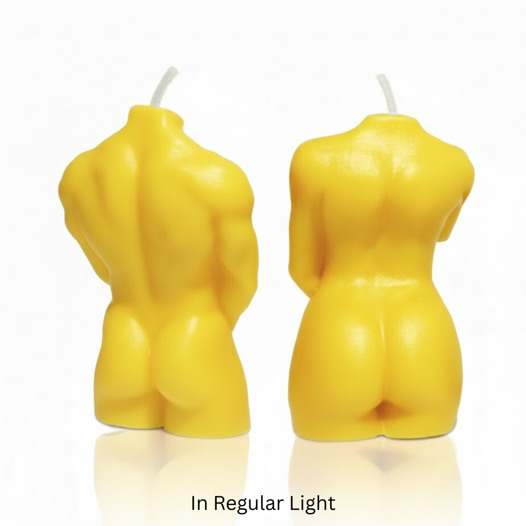 UV Wax Play Couple Body Candles - Set of 2 (Male & Female)