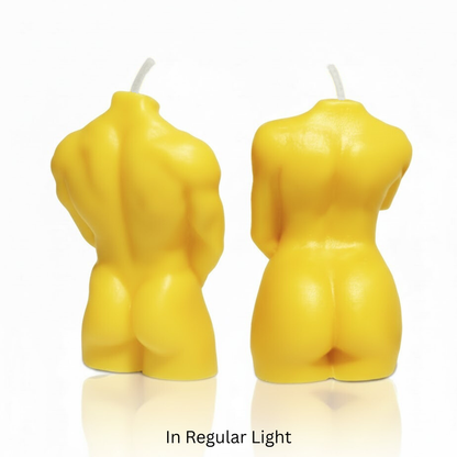 UV Wax Play Couple Body Candles - Set of 2 (Male & Female)