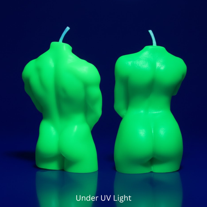 UV Wax Play Couple Body Candles - Set of 2 (Male & Female)