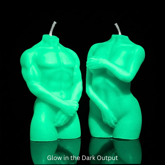 Glow in the Dark Wax Play Body Candles - Couple (Male & Female)
