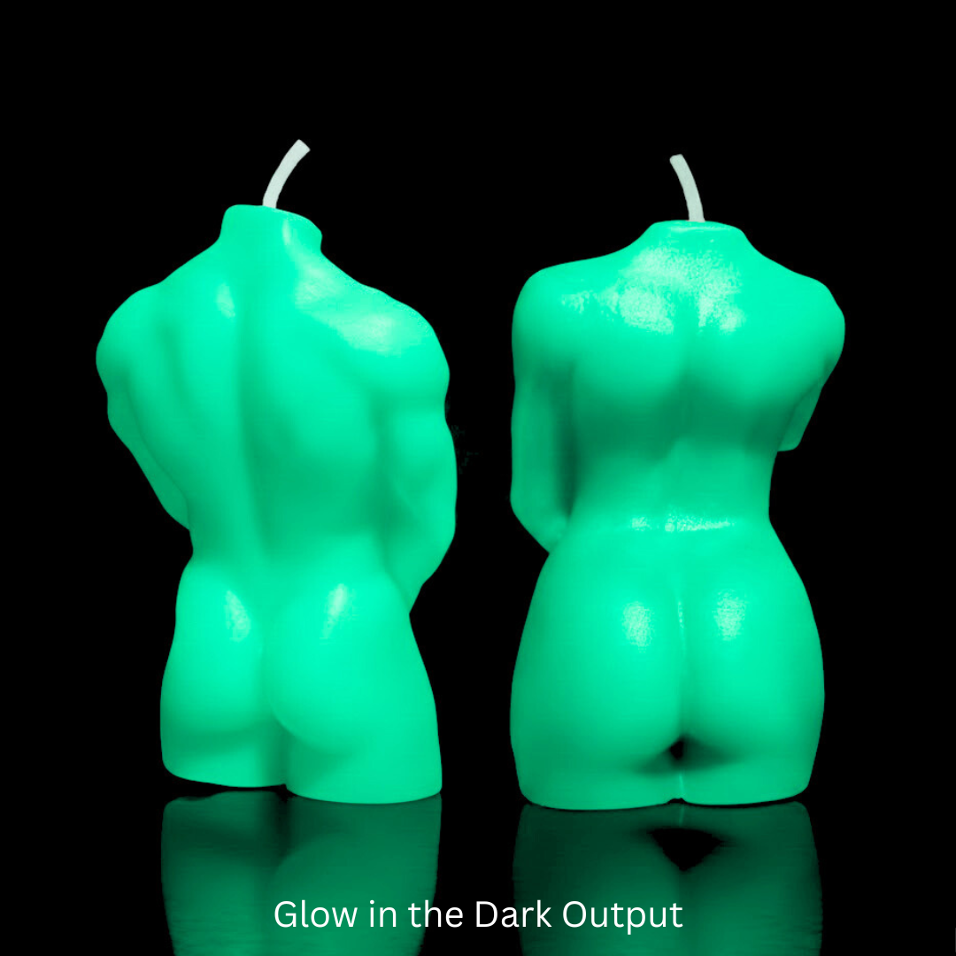 Glow in the Dark Wax Play Body Candles - Couple (Male & Female)