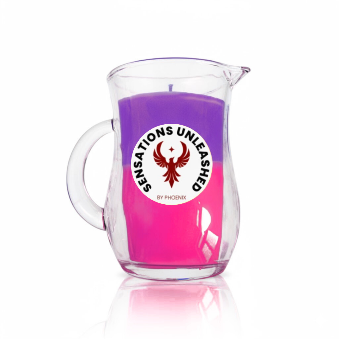 Non UV Wax Play Glass Jar Candle with Handle (Double Colour)