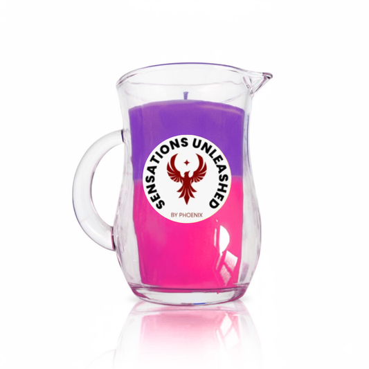 Non UV Wax Play Glass Jar Candle with Handle (Double Colour)