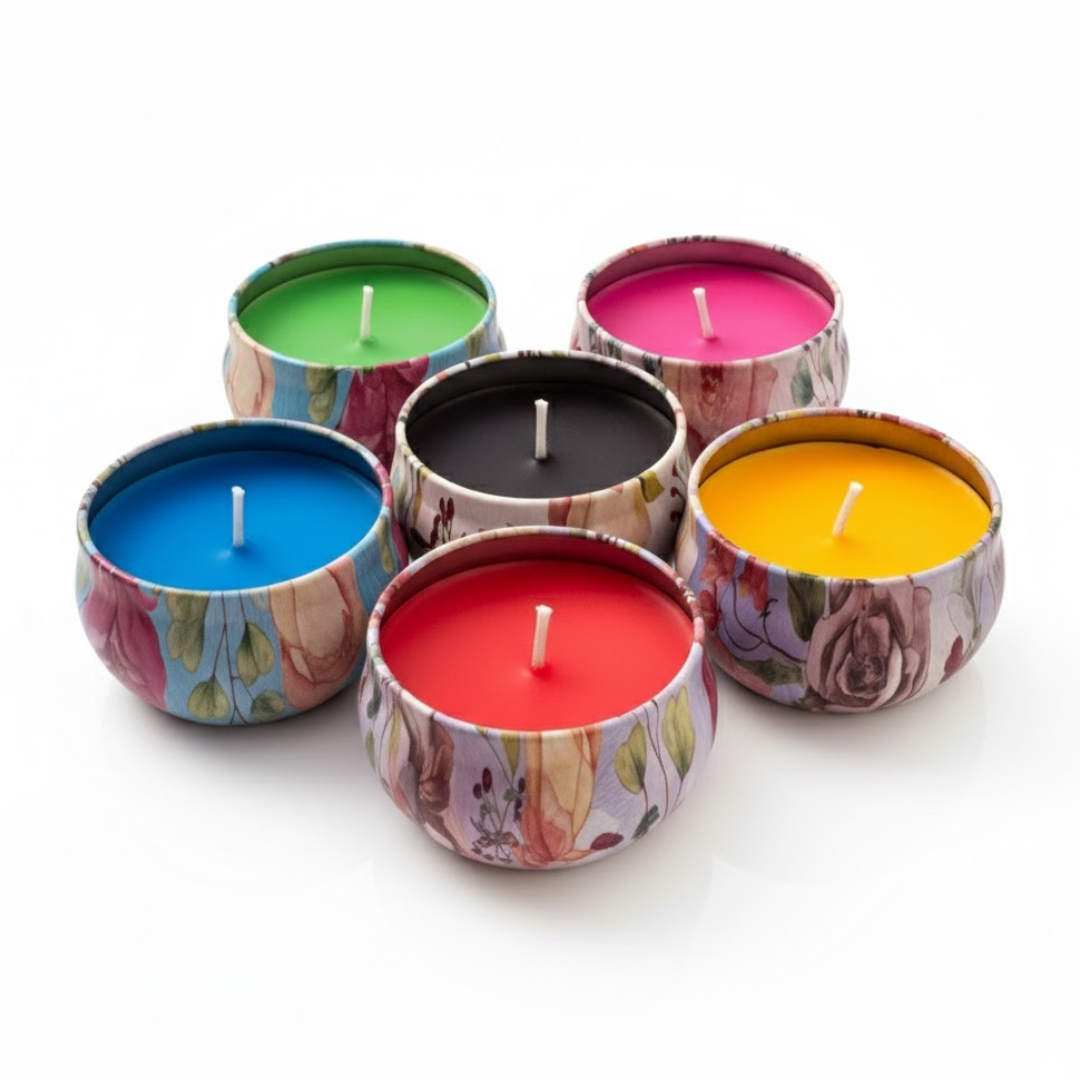 Non UV Metal Jar Wax Play Candles - Set of 3 (Single Colour)