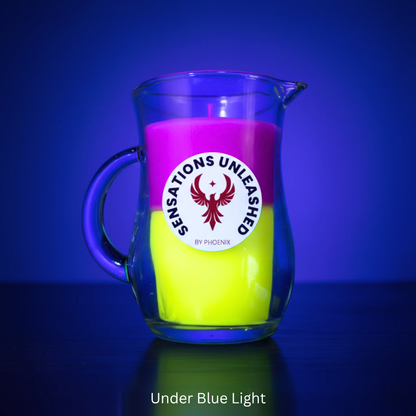 UV Wax Play Glass Jar Candle with Handle - Double Colour