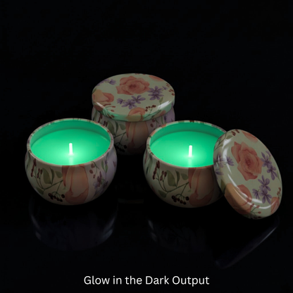 Glow In the Dark Metal Jar Wax Play Candles - Set of 3
