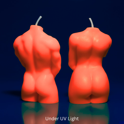 UV Wax Play Couple Body Candles - Set of 2 (Male & Female)