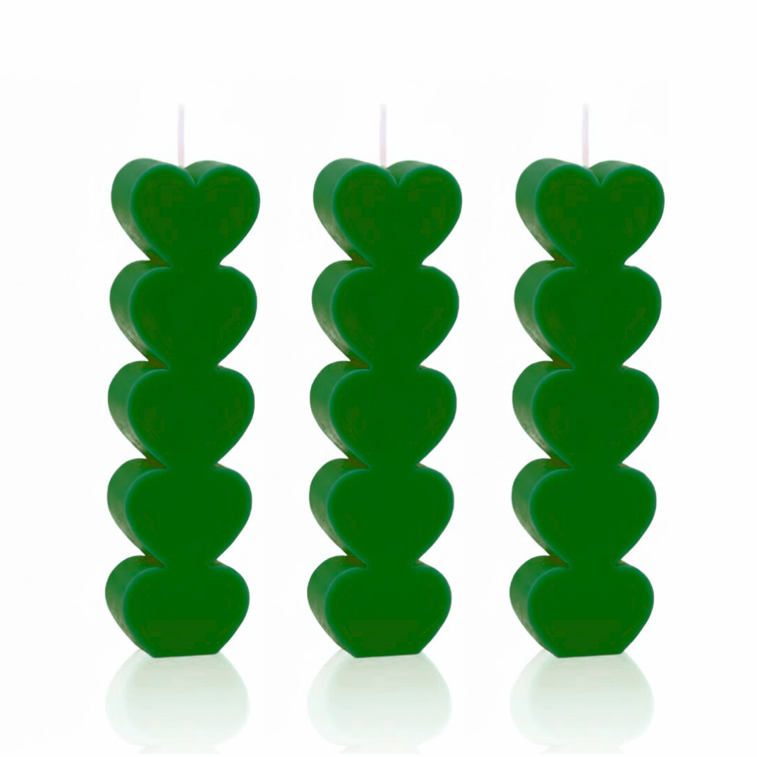 Non UV Wax Play Small Heart Pillar Candle - Set of 3