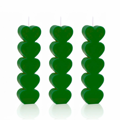 Non UV Wax Play Small Heart Pillar Candle - Set of 3