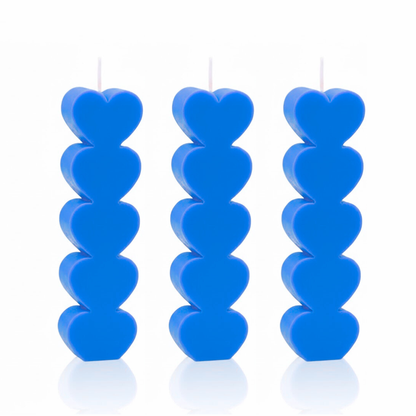 Non UV Wax Play Small Heart Pillar Candle - Set of 3