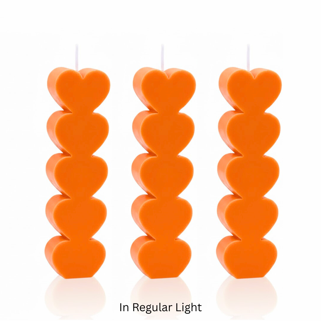 UV Wax Play Small Heart Pillar Candle - Set of 3