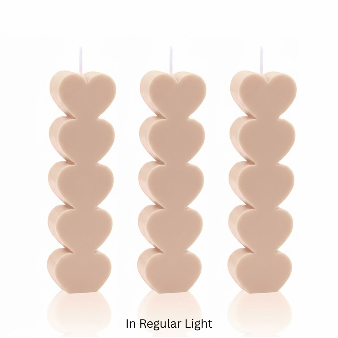 Glow in the Dark Wax Play Small Heart Pillar Candle - Set of 3