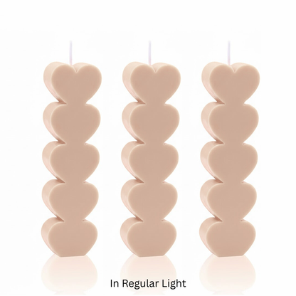 Glow in the Dark Wax Play Small Heart Pillar Candle - Set of 3