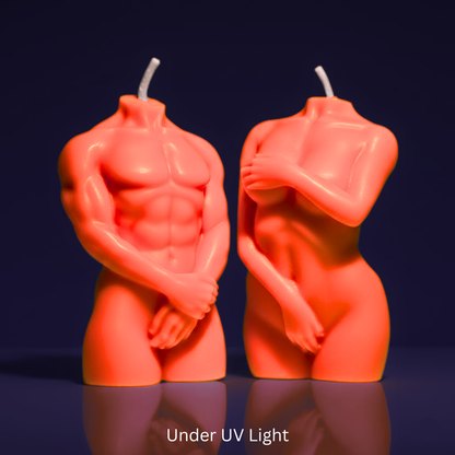 UV Wax Play Couple Body Candles - Set of 2 (Male & Female)