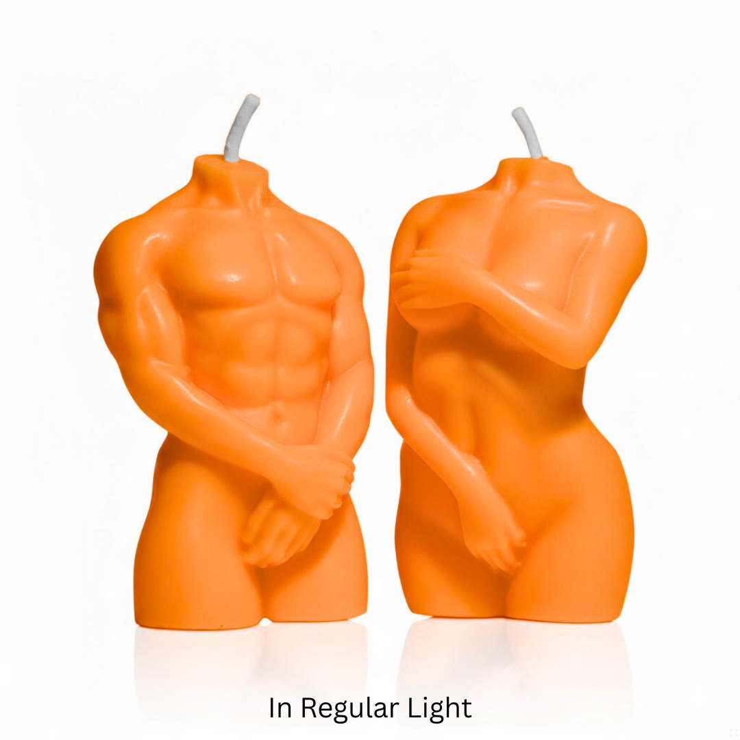 UV Wax Play Couple Body Candles - Set of 2 (Male & Female)