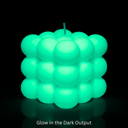 Glowing green candle with a cube-like bubble design on a black background

Sensations Unleashed BDSM Glow in the Dark Wax Play Big Bubble Candle In India