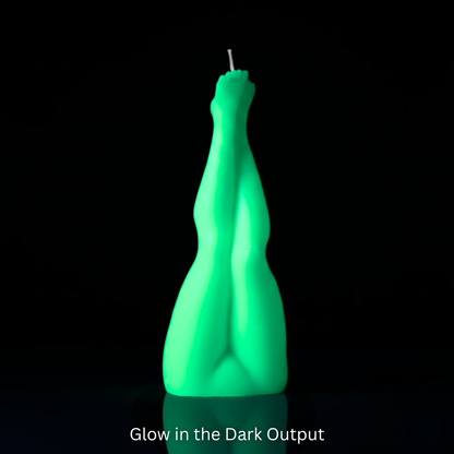 Glow in the Dark Wax Play Female Legs Candle